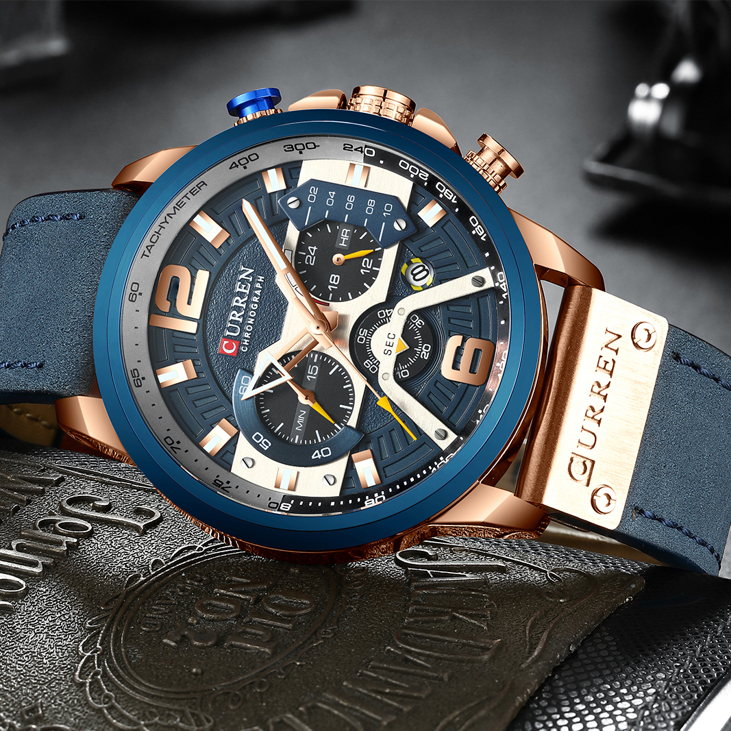 Reloj Curren Blue Chrono Deportivo